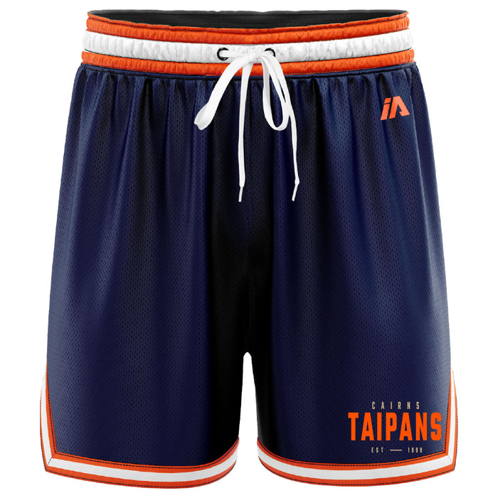 Cairns Taipans NBL24 Staple Casual Basketball Shorts - Navy/Orange/White