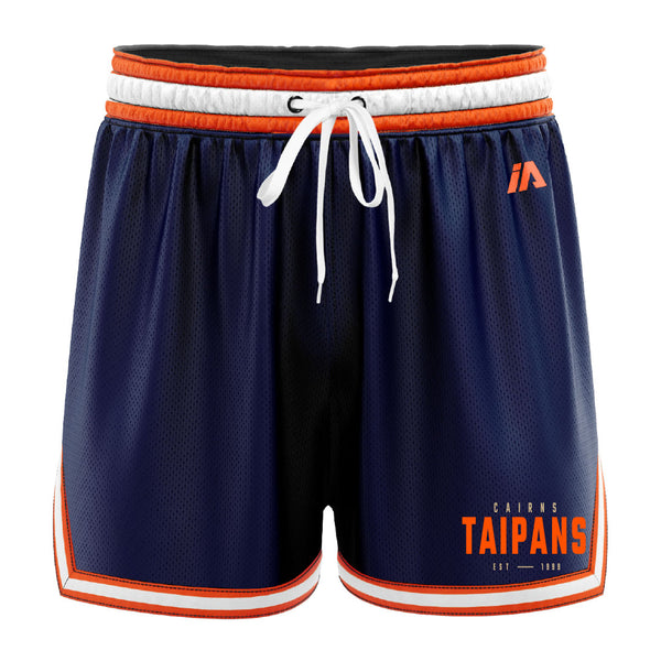 Cairns Taipans NBL24 Staple Casual Basketball Shorts - Navy/Orange/White
